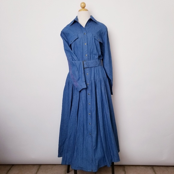 Together Dresses & Skirts - Vintage Western Style Dress Denim Chambray